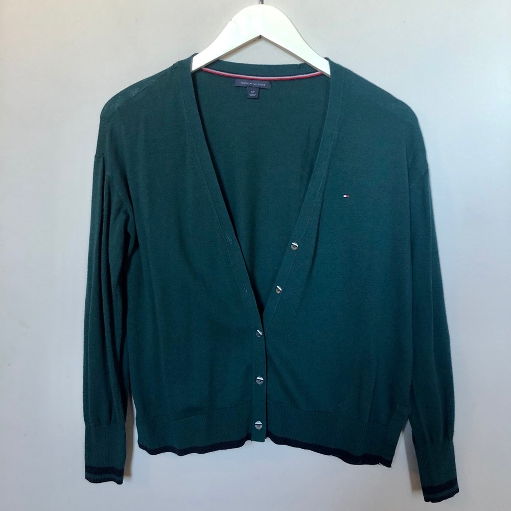 Tommy Hilfiger Turquoise Stripped Cardigan (EUC)